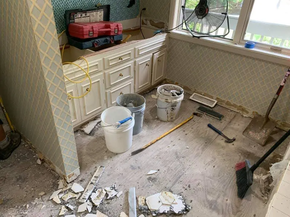 Bathroom during demolition