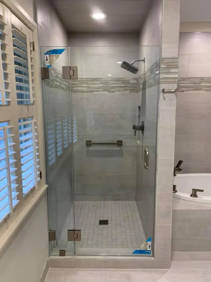 Glass walk-in shower