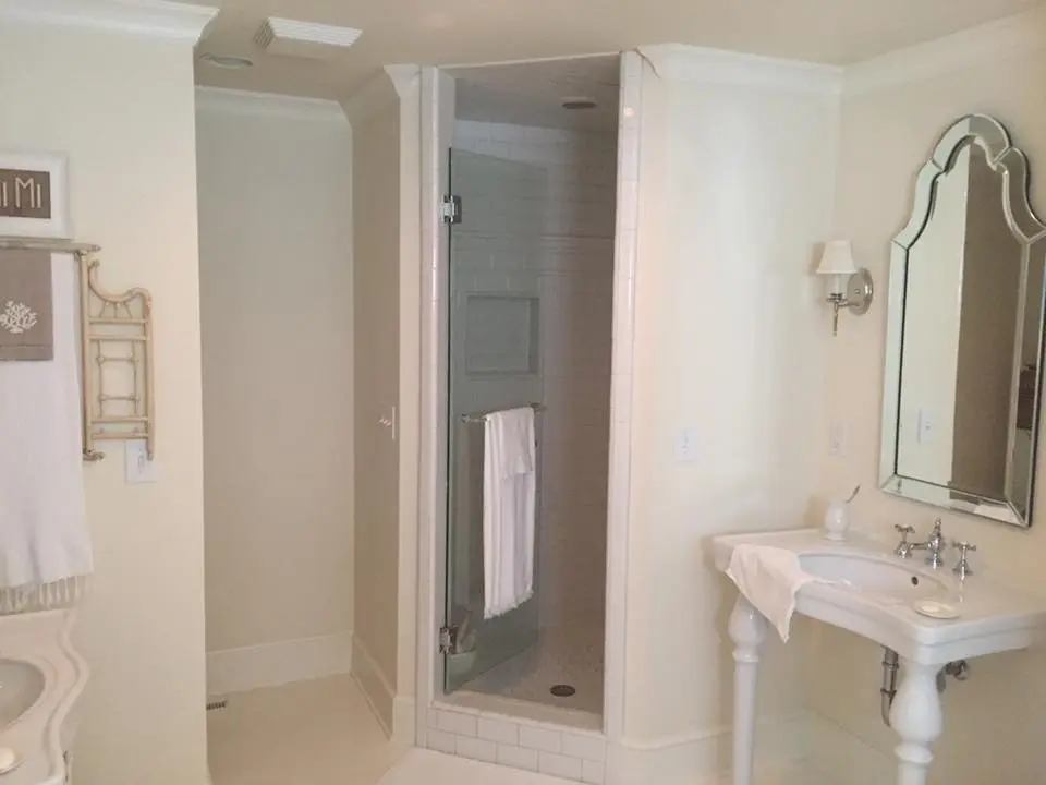 Bathroom with glass shower